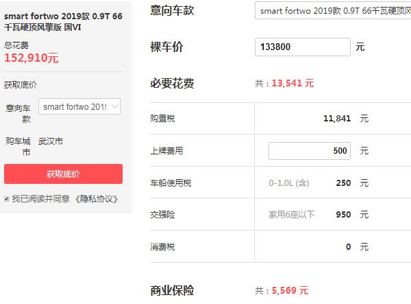 奔驰迷你smart报价 奔驰smart售价最低是13.38万元（落地：15.29万）